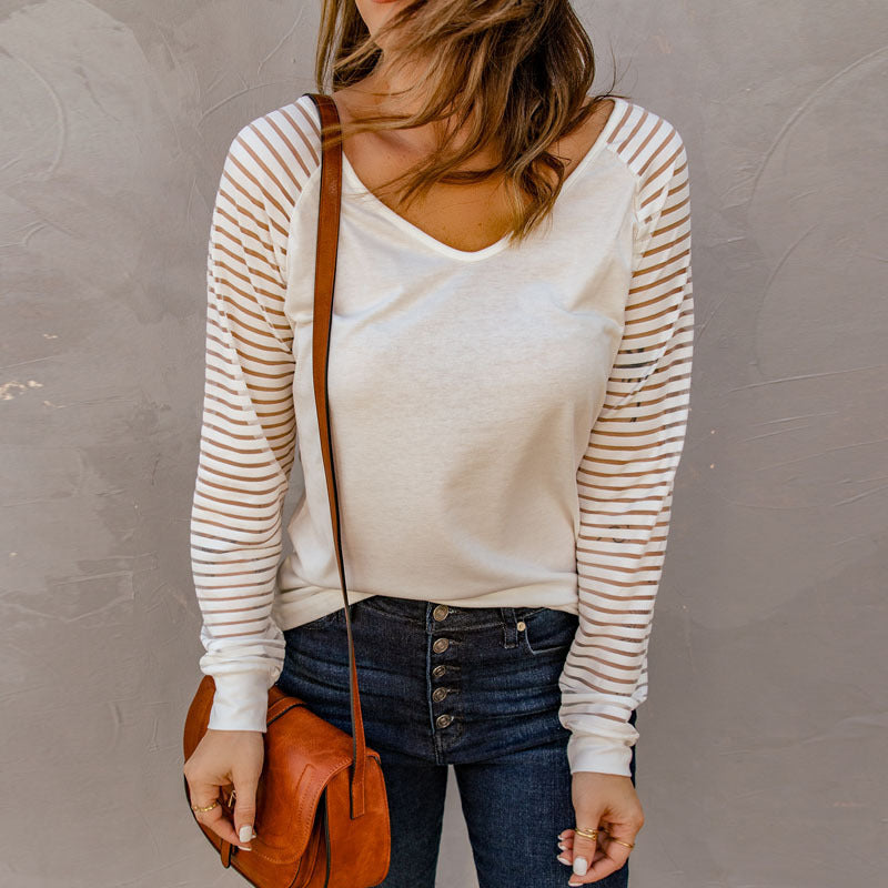 Simple V-neck Fashion Women&