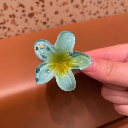 4CM Plumeria Rubra Grip Flower Barrettes Female Limorista