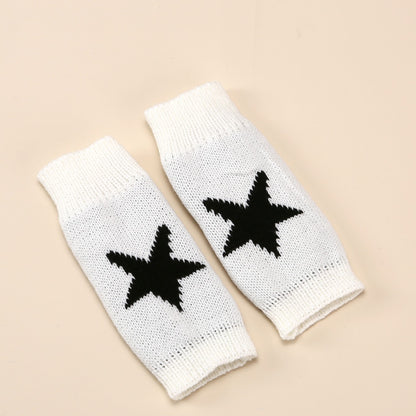 Autumn And Winter Acrylic Wool Five-pointed Star Gloves Warm Oversleeve Limorista