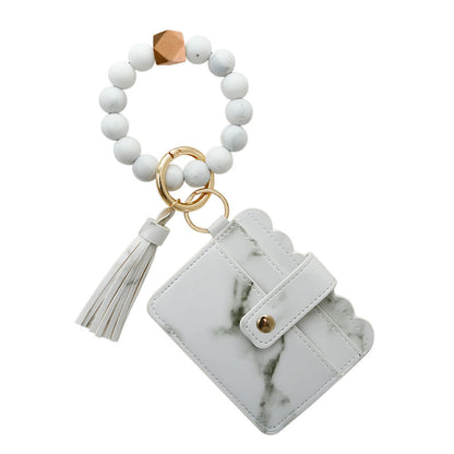 PU Tassel Card Case Silicone Bracelet Key Ring Limorista