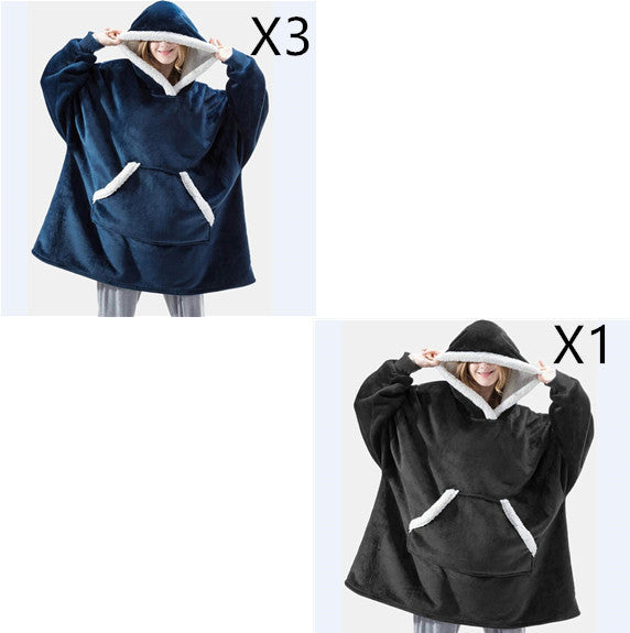 Men And Women Can Wear Zipper Flannel Lazy Blanket Limorista