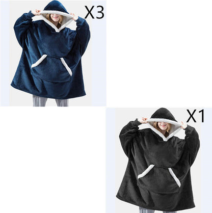 Men And Women Can Wear Zipper Flannel Lazy Blanket Limorista