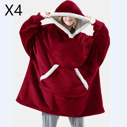Men And Women Can Wear Zipper Flannel Lazy Blanket Limorista
