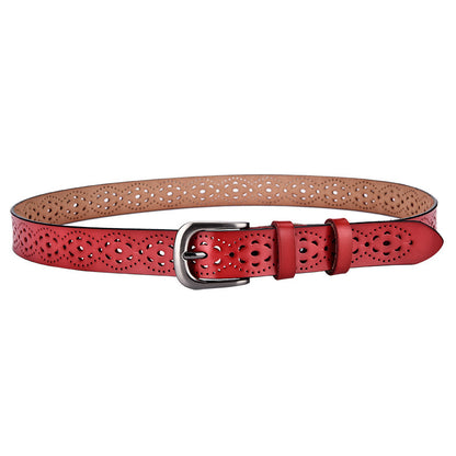 Ladies Hollow Pin Buckle Punch Free Belt Limorista
