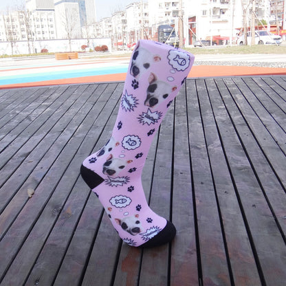 Cartoon Pet Head Face Socks Limorista