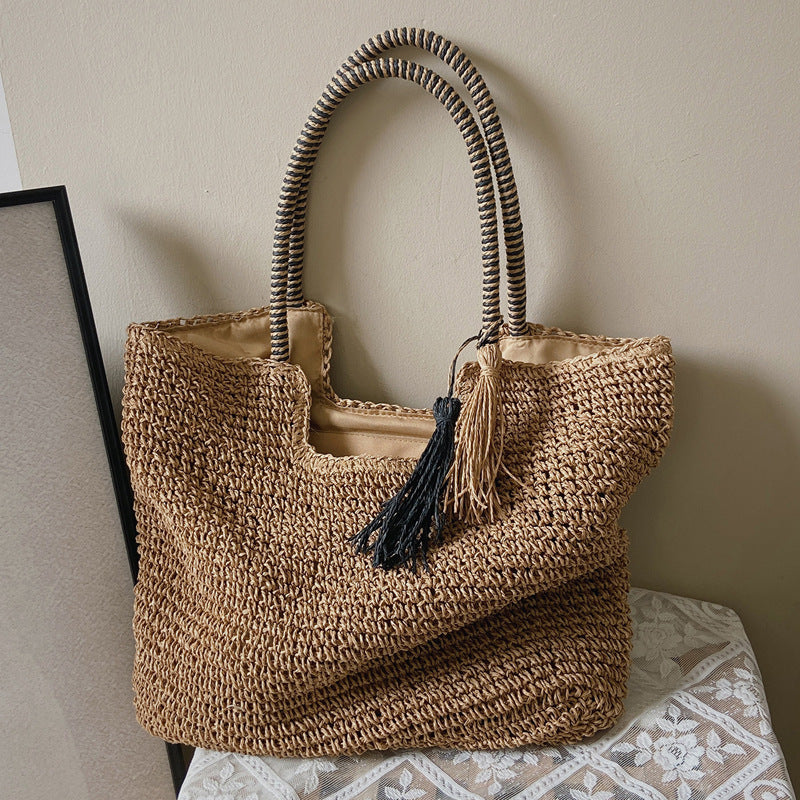 Winter Fashion Straw Casual Tote Bag Limorista