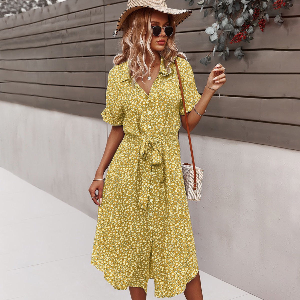 Floral Dress With Elegant Temperament And Long Skirt Limorista
