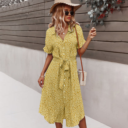 Floral Dress With Elegant Temperament And Long Skirt Limorista