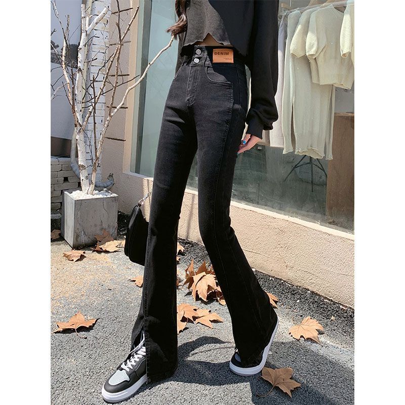 Slightly Flared Jeans, Two Buttons, Slim Design, Women&