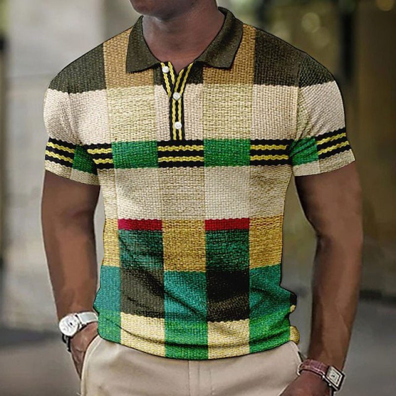 Fashion Digital Printed Plaid Shirt Limorista