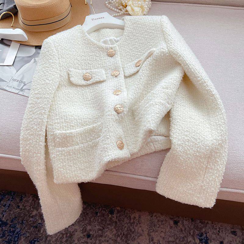 Elegant Short Socialite Classic Style Tweed Coat For Women Limorista