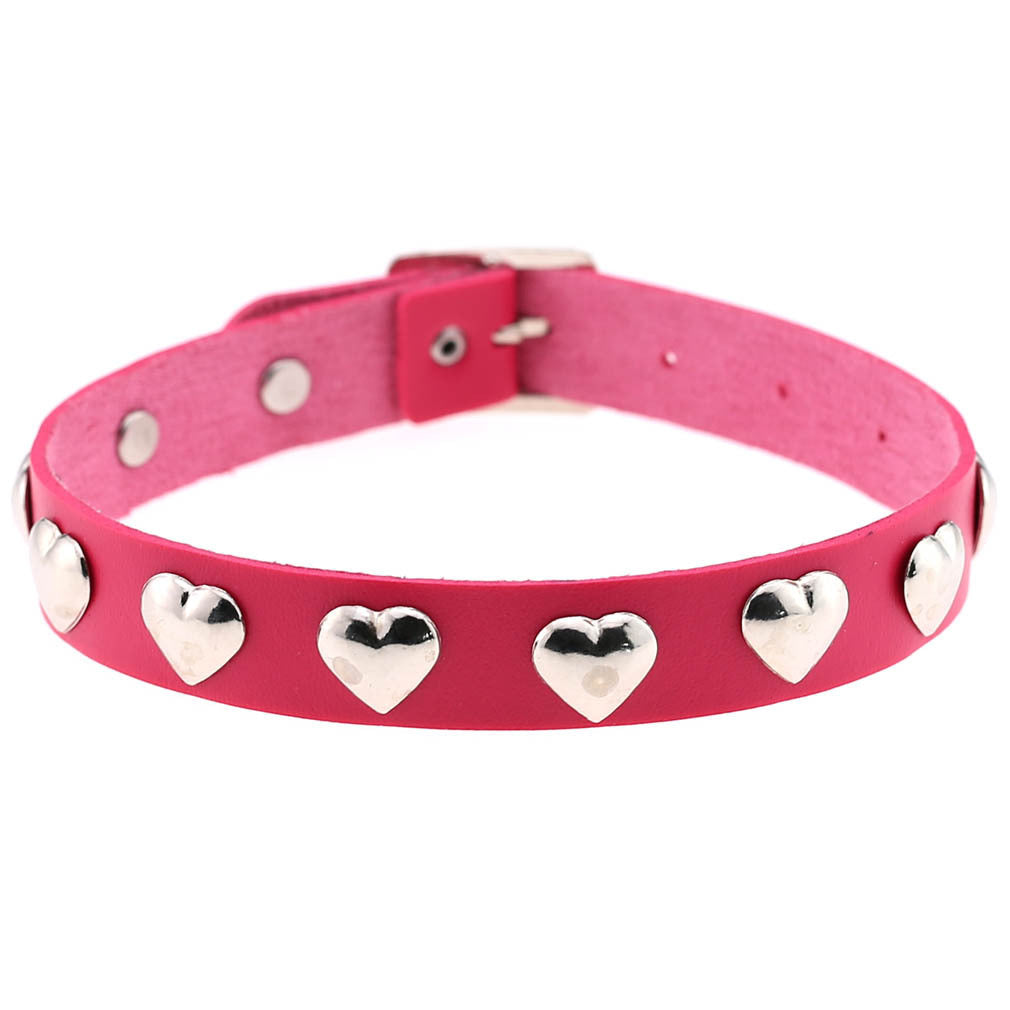 Fan Original New Punk Gothic Love Heart-shaped Rivets Pin Buckle Necklace Limorista