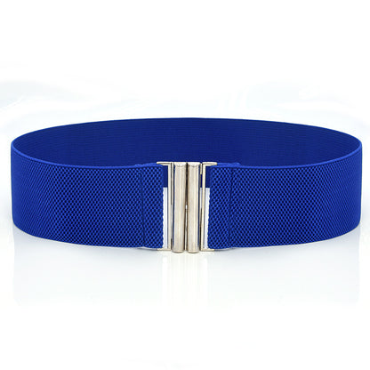 Elastic Elastic Silver Buckle Wide Belt Decorated Skirt Accessories Limorista