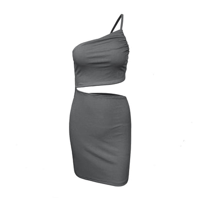 Design Sense Niche Shoulder Drawstring Dress Women Limorista