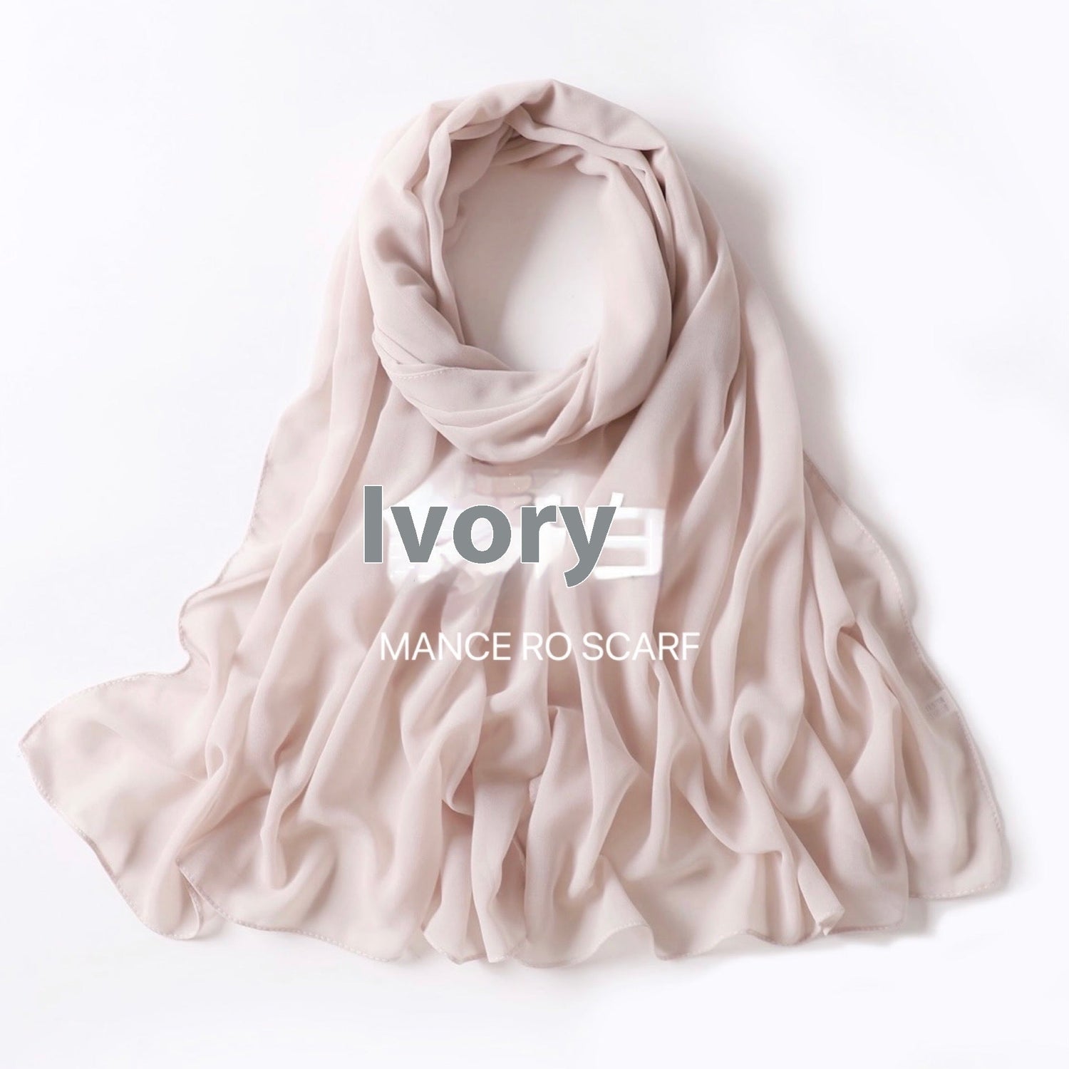 Pure Color Pearl Chiffon Scarf Headcloth Veil Chiffon Scarf Limorista