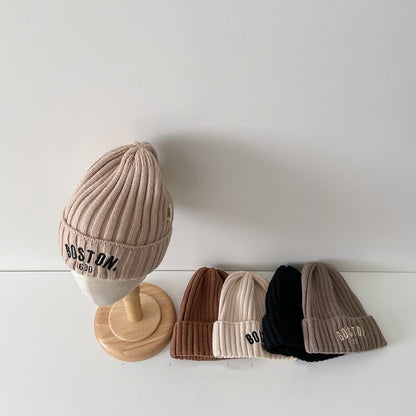 BOSTON Letter Children Woolen Knitted Hat Limorista