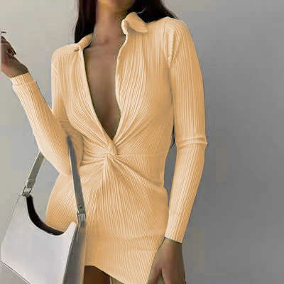 Fashionable Sexy New L-neck Twisted Sexy Tight-fitting Dress Limorista