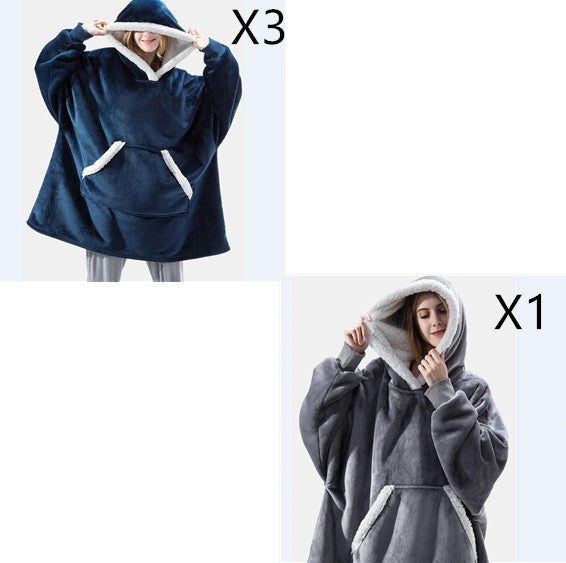 Men And Women Can Wear Zipper Flannel Lazy Blanket Limorista