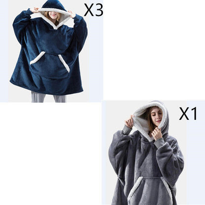 Men And Women Can Wear Zipper Flannel Lazy Blanket Limorista
