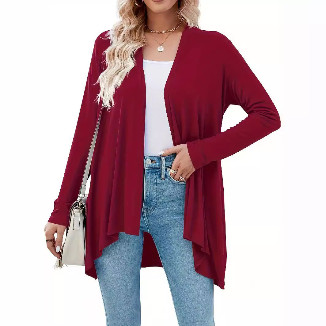 Solid Color Cardigan Top Women Limorista