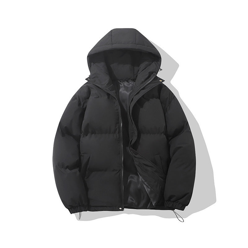Zipper Solid Color Hooded Padded Jacket Limorista