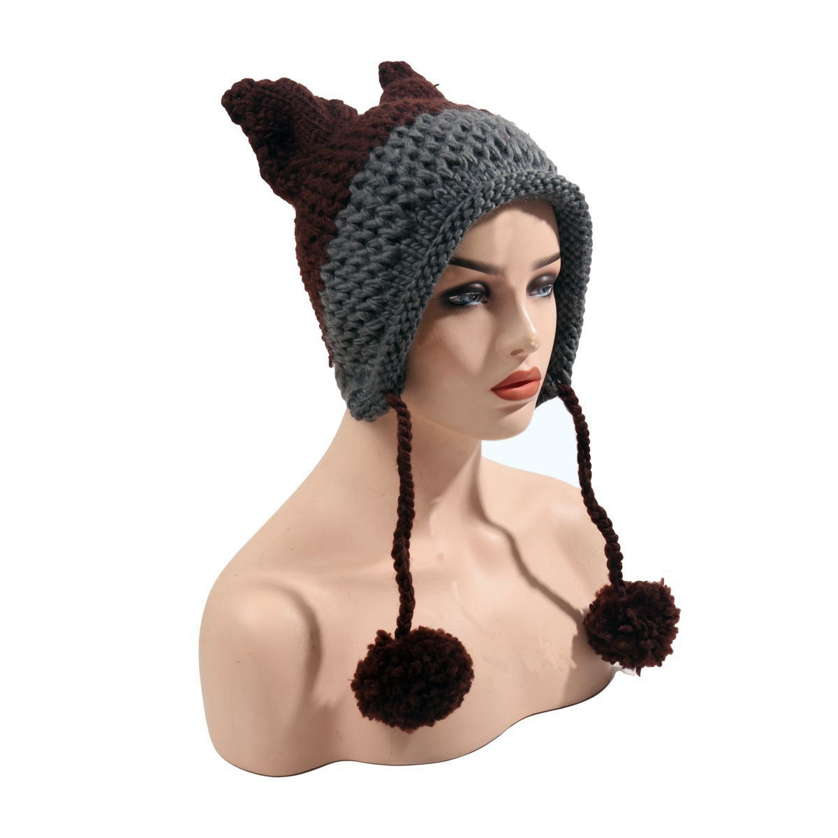 Fox Hat Colorblock Ear Fur Ball Limorista