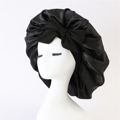 Satin Ribbon Round Bow Elastic Nightcap Limorista