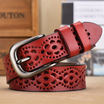 Ladies Hollow Pin Buckle Punch Free Belt Limorista