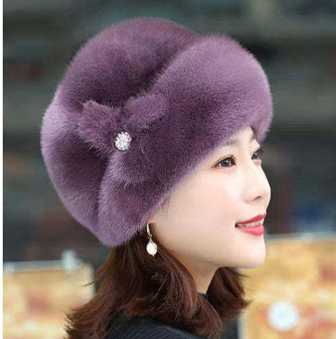 Fur Hat Female Winter Artificial Mink Hair Top Hat Limorista
