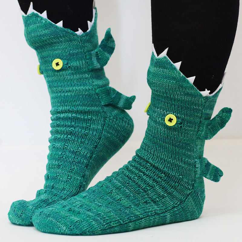 Funny Shark Chameleon Cartoon Socks Limorista