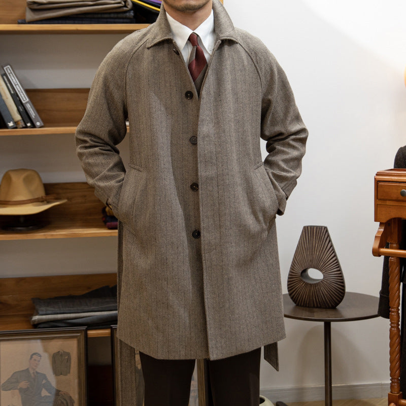Autumn And Winter Barr MACN Warm Wool Overcoat British Limorista