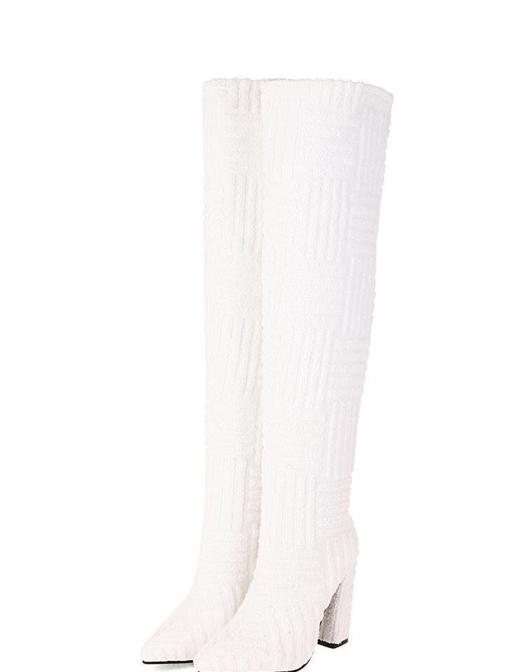 Plus Size Sexy Pointed Toe Thermal Towel Boots Limorista