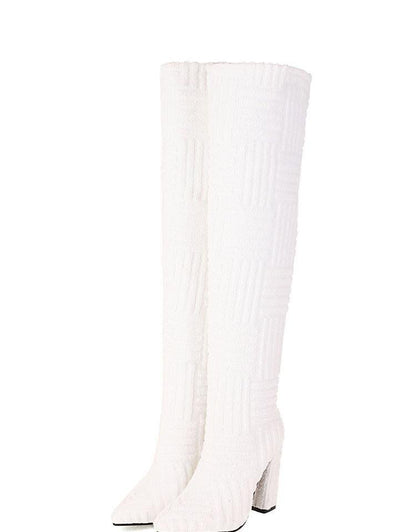 Plus Size Sexy Pointed Toe Thermal Towel Boots Limorista