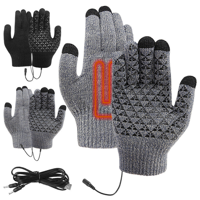USB Heating Electric Heating Gloves Thermal Thickened Knitting Limorista