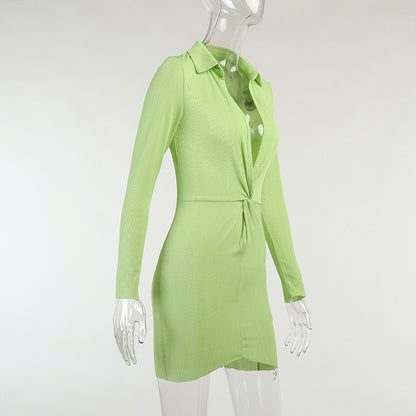 Fashionable Sexy New L-neck Twisted Sexy Tight-fitting Dress Limorista