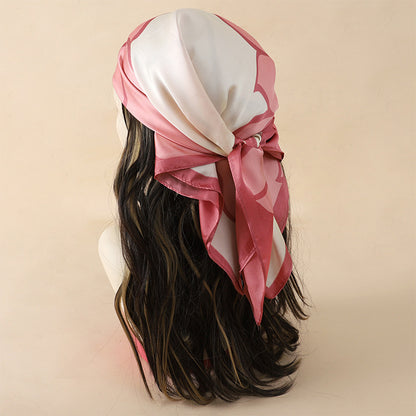 Artificial Silk Striped High-grade Korean Style Stylish Beach Arm Bag Silk Scarf Limorista